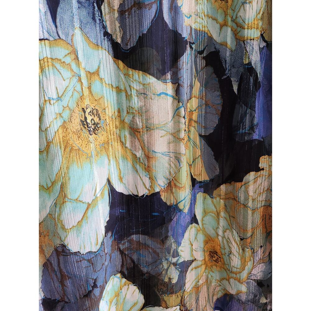 Susan Graver Women's Liquid Knit Flowy Floral Tunic L - Picture 6 of 8